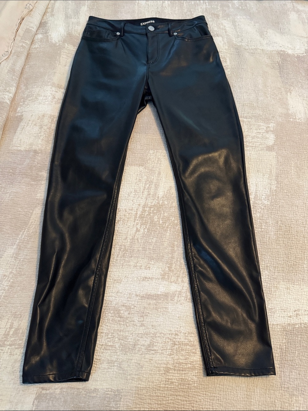 Express Women's Black Faux Leather Skinny Jeans